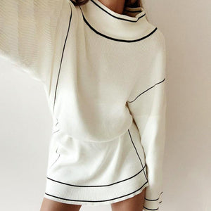 Minimal White Sweater Dress
