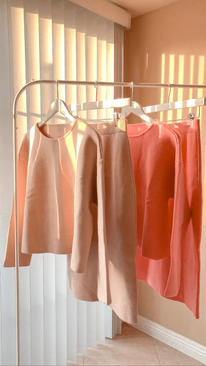 Pastel Knit Sweater Skirt Set