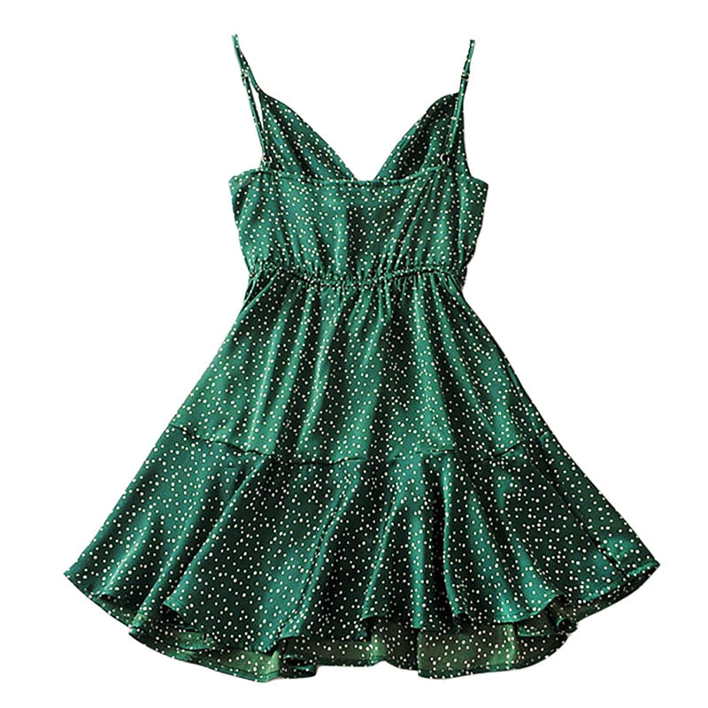Emerald Polka Dot Stain Dress