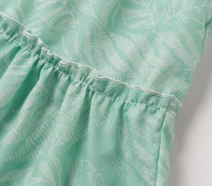 Leafy Ruffle Layer Strap Mini Dress