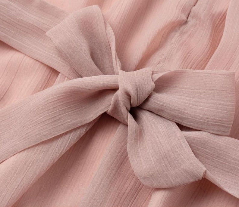 Valentine Chiffon Halter Dress - Rosy Pink