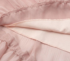Valentine Chiffon Halter Dress - Rosy Pink
