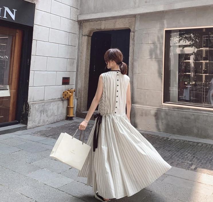Agnes Ribbon Asymmetrical Maxi Dress