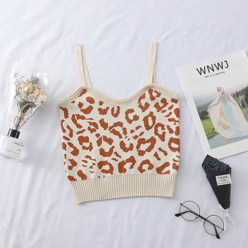 Sweet Leopard Knitted Top